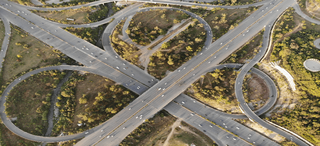 aerial view of roundabout